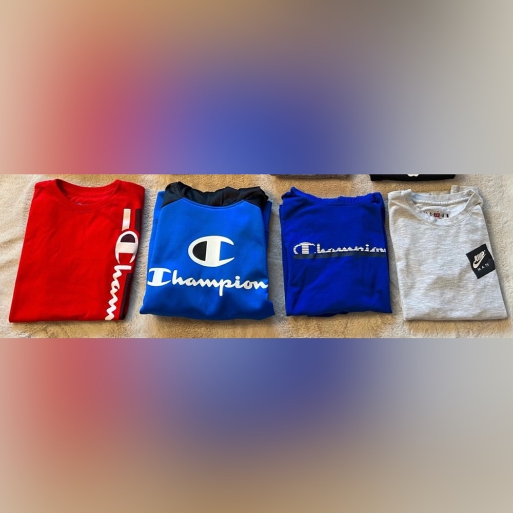 Nike adidas champion boys shirt hoodie bundle. Size small 7 - 8